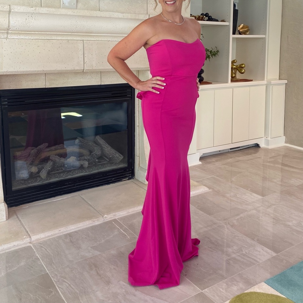 Formal floor length, strapless, Magenta Dress by Symphony, size Medium
